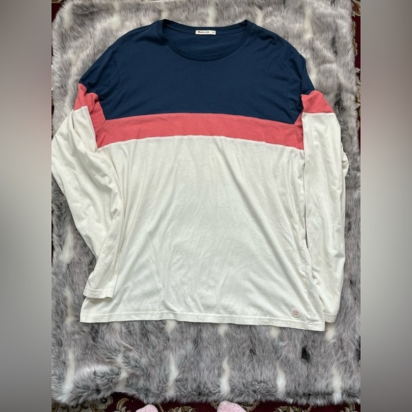 Marine Layer Shirt Men Long Sleeve Crewneck sz large L color block - Picture 2 of 7